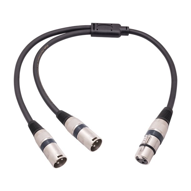 Cable divisor XLR en Y, XLR macho a doble XLR hembra, cable divisor en Y de 3 pines, balanceado para micrófonos, mezcladores, amplificadores de potencia