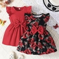 thumbnail image 2 of TAIAOJING Girls Summer Dresses Toddler Baby Outfits Sets Casual Sleeveless Bow Knot Ruffled Hem Two Piece Outfits Sets For To 3-Years Relaxed Fit 6-9M, 2 of 7