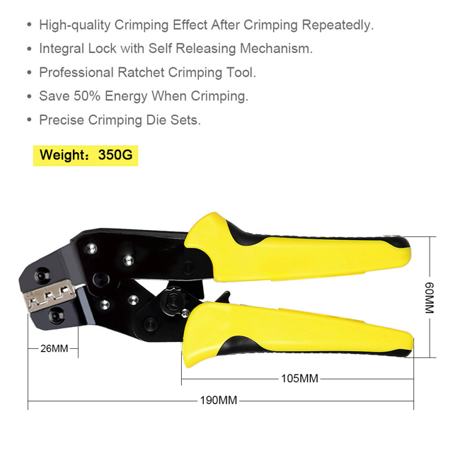 Professional Wire Crimpers Multifunctional Engineering Ratcheting Terminal Crimping Pliers Wire Strippers Bootlace Ferrule Crimper Tool