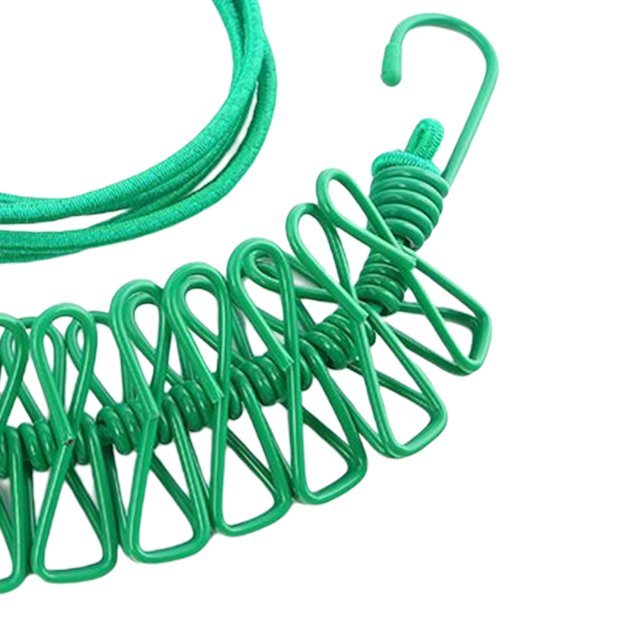 Tendedero Para Acampar Tendedero portátil para acampar plegable con clip para colgar cuerda para el hogar (C) Sywqhk Libre de BPA