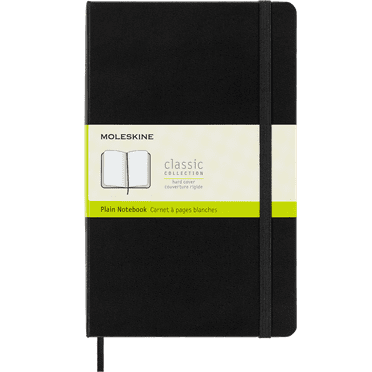 Moleskine Classic Notebook, Hard Cover, Large (5" x 8.25"), Plain, Black