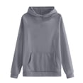 thumbnail image 7 of Garbnen Women Hoodie Fleece Long Sleeve Womens Pullover Oversized Fall Winter Warm Trendy Sweatshirt Women with Pocket Gray S, 7 of 7