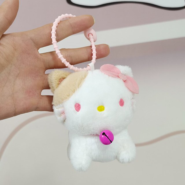 LLavero de felpa Sanrio de 10cm, Hello Kitty, transformable en una muñeca de gato, colgante, accesorios para llaves de gato Kuromi, regalos para niños y niñas Fivean unisex