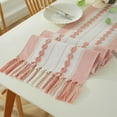thumbnail image 5 of Striped Boho Table Runner with Tassels Long Macrame Woven Table Runners Dresser Scarf for Holiday Party, Bridal Shower and Wedding Kitchen Dining Table Decor, 5 of 5