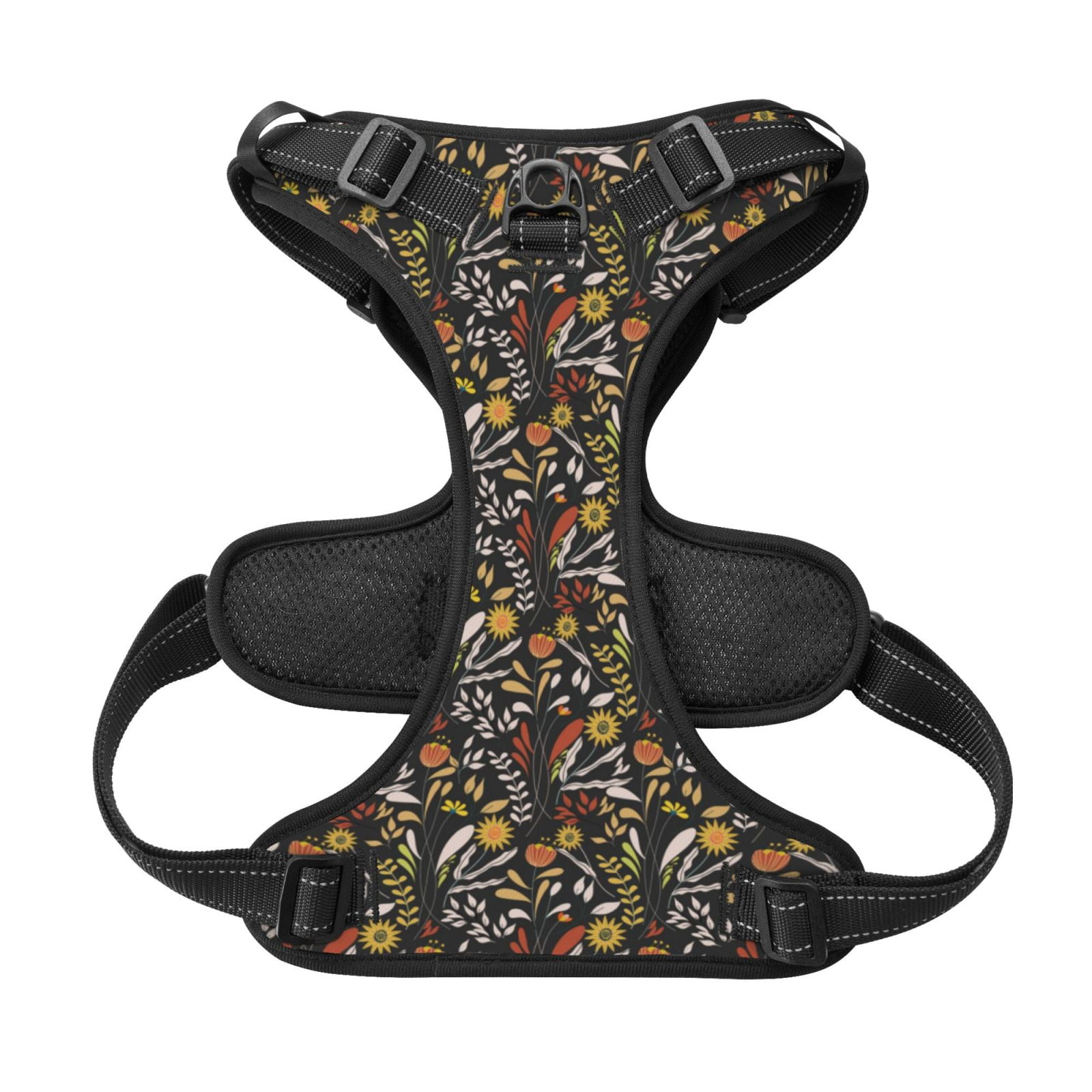 Kdxio Daisies Flowers Print No Pull Dog Harness Adjustable Reflective Oxford Easy Control Medium Large Dog Harness for Training and Everyday-Medium