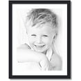 thumbnail image 1 of 17x23 inch  black picture frame with 2 inch single super white mat, singlemat-frbw26079-17x23-61, 1 of 2