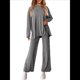 thumbnail image 5 of Conjuntos de Dos Piezas para Mujer, Camisetas de Larga A Juego, Pantalones Anchos y Chándales, Ropa de Otoño. Gris XXL, 5 of 10