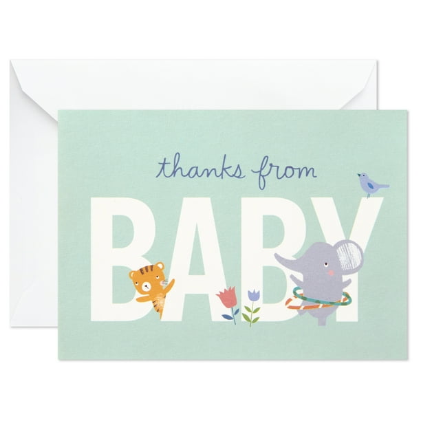 Hallmark Baby Shower ThankYou Notes, Playful Animals, 24 ct. Walmart Business