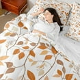 thumbnail image 5 of Manfei Teens Autumn Leaf Twin Bedding Sets 7-Piece, Farmhouse Plant Botanical Bedding Comforter Set, Vintage Fashion Style Reversible Sheet Sets, Ultra Soft Home Decor, 5 of 8