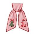 thumbnail image 6 of Christmas Wreath Sash Bow Red White Striped Fabric with Embroidery Letter for Front Door Decor, 6 of 7