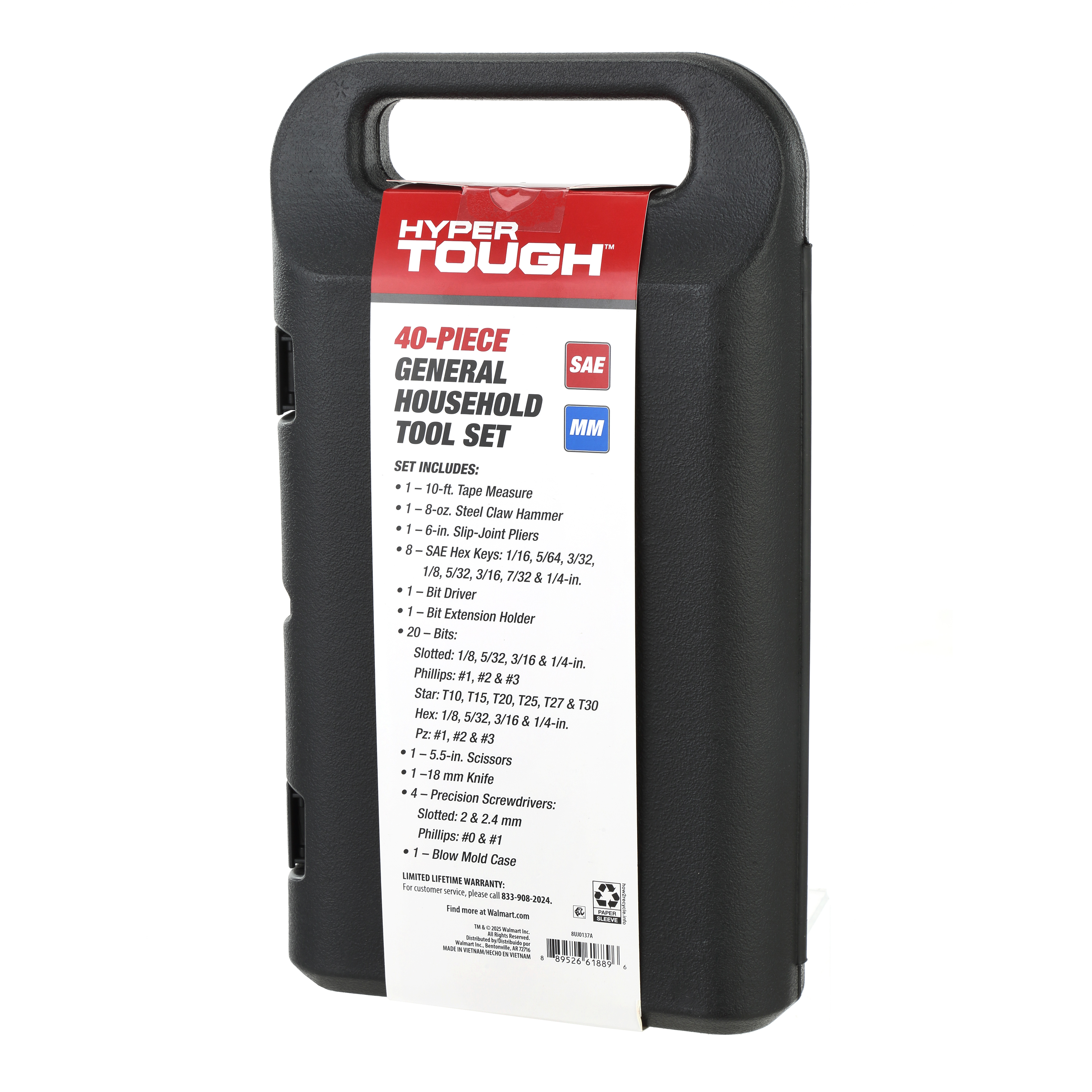Kit de herramientas para hogar Hyper Tough de 40 piezas color rosa 4