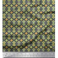 thumbnail image 1 of Soimoi Moss Georgette Fabric Geometric Small Print Fabric by Yard 42 Inch Wide, 1 of 1