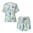 thumbnail image 4 of Lsque Frog In Mermaid Women's Short-Sleeved Pajama Set - 2 Piece Soft and Lightweight Sleepwear Set-Large, 4 of 9