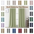 thumbnail image 2 of MKHILL Aether Blackout Curtains Sage Green 63 Inch Long, Rod Pocket Light Blocking Room Darkening Thermal Insulated Window Drapes, Each 40" W x 63" L, 2 of 10