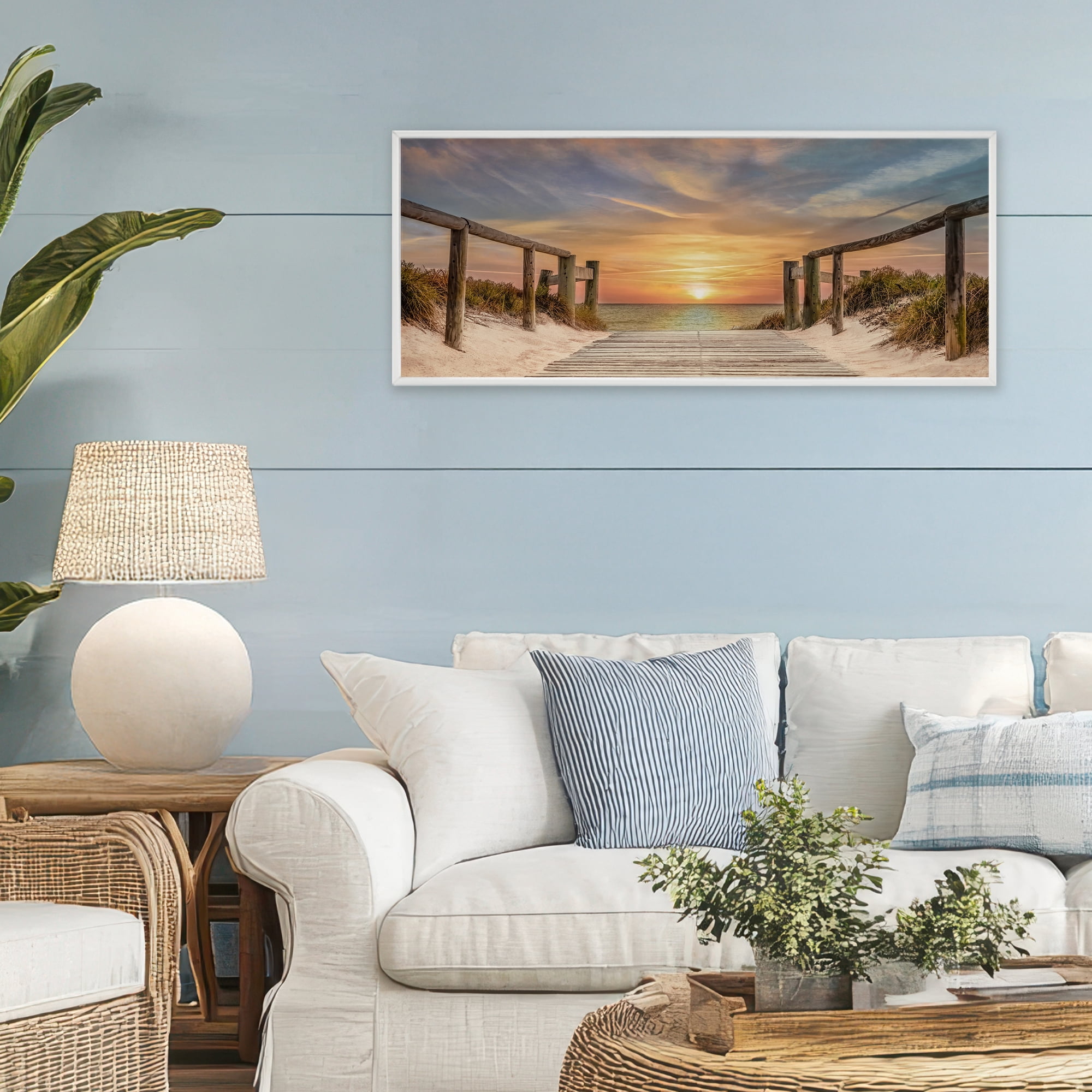 Stupell Industries Pathway To Sunset White Framed Giclee Art, design by Mike Caliascibetta