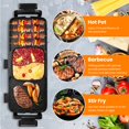 thumbnail image 4 of 2800W Hot Pot Electric with Grill, TeqHome 2 in 1 Smokeless Indoor Non-Stick Electric Pot and Griddle for 3-10 People Korean BBQ Steaks Shabu Shabu Independent Temperature Control Black, 4 of 12