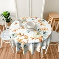thumbnail image 2 of Fall Tablecloth Round 60 Inch Orange Maple Pumpkins Table Cloth,Stain Resistance Polyester Thanksgiving Day Harvest Table Covers for Kitchen Dining,Small Tablecloth for Party Picnic, 2 of 6