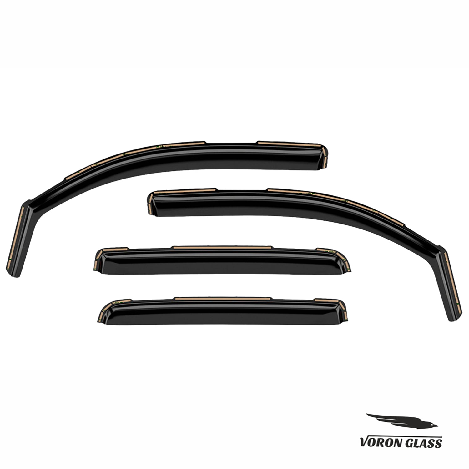 Voron Glass In-Channel Extra Durable Rain Guards for Chevrolet (Chevy) Silverado 2500HD/3500HD 2015-2019 Crew Cab, Window Deflectors, Vent Window Visors, 4 Pieces - 200277