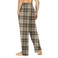 thumbnail image 4 of Xyxonk Men's Pants Flannel Plaid Printed Sleep Pants Lightweight Knitted Sweatpants with Pockets Drawstring Soft Sleepwear Khaki XL, 4 of 8