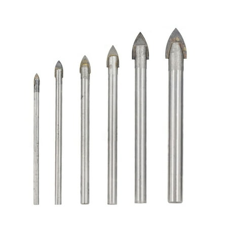 

4/6/7pcs Triangular Drill Bit Set 4/6/8/10mm HSS Multifunctional with Round Handle Hardware Kit for Ceramic Glass Marble