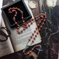 thumbnail image 3 of Vintage Ceramic Beads Rosary Necklace Jesus Christ Crucifix For Cross Necklaces, 3 of 5