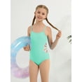 thumbnail image 4 of 7-14T Girls Summer One Piece Swimsuits Adjustable Spaghetti Strap Swimwear Floral Hollow-out Bathing Suit, Size 7-14 Years, 4 of 9