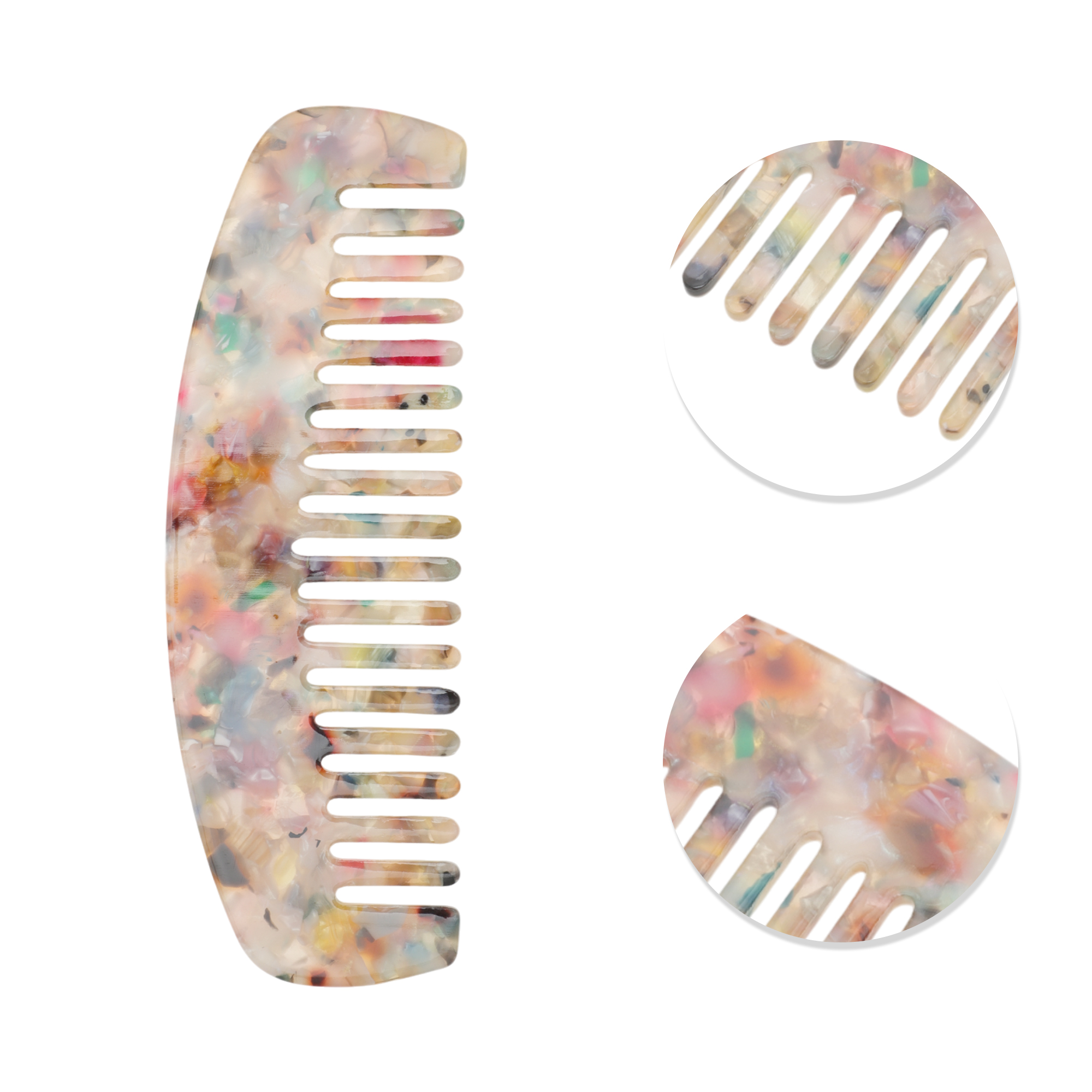 Unique Bargains 1 Pc Marble Hair Comb Designed for Making hair Smooth Multicolored