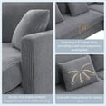 thumbnail image 3 of EUROCO 1300LBS 87" Modern L-shaped Sectional Sofa Couch, 4 Seat Corduroy Couch with Reversible Chaise and Pillows, Upholstered Convertible Sleeper Couch for Living Room, Apartment, Office, Gray, 3 of 11