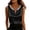 01 Black, variant on Womens Spring Outfits Solid Color Loose Pearl Beaded Vest Sleeveless Crewneck Knit Tank Tops