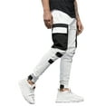 thumbnail image 4 of Seyurigaoka Men Autumn Sports Trousers Color Block Mid-rise Pants with Pockets, 4 of 9
