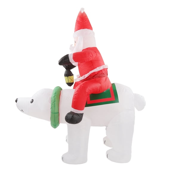 Inflable Con LED Santa Ride Bear Decoración Navideña Impermeable Resistente A La Decoloración Soplado Para Jardín De Césped