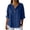 Blue, variant on Women's Casual Tops Loose V-Neck 3/4 Sleeve Basic Tee Shirt Round Neck Blouse Comfy Relaxed Fashion Top, Navy 3XL