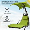 thumbnail image 5 of CL.HPAHKL Zero Gravity Swing Lounge with Canopy, Outdoor Hanging Curved Steel Chaise Lounge Chair for Outside Free Standing Hammock Patio Chair with Umbrella, Green, 5 of 7