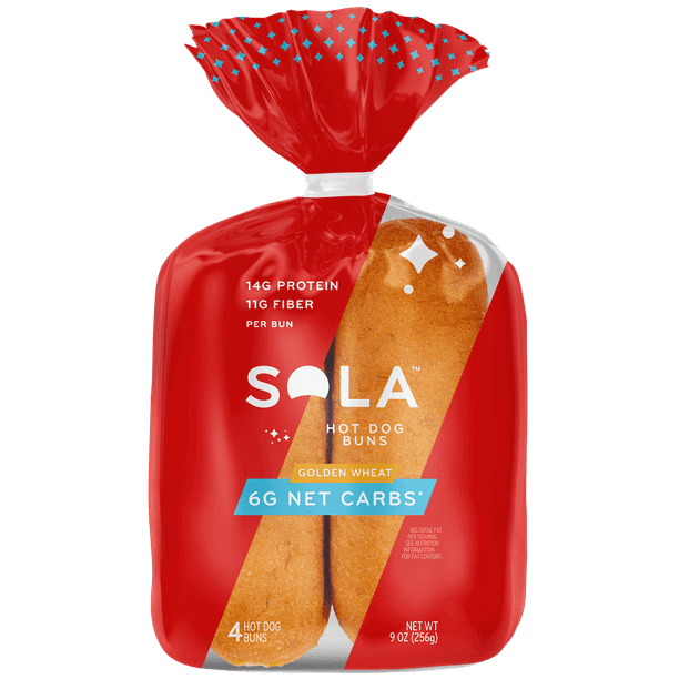 Sola Low Carb Golden Wheat Hot Dog Buns, 3 - Pack - Walmart.com