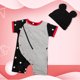 thumbnail image 4 of Mono de manga corta para niños, 2 piezas, divertido conjunto de una pieza para bebés, mono para niños de primera línea, 4 of 8