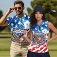 thumbnail image 2 of Yuyamidu Matching Golf Shirts for Couple American Flag 250 Years Golf Tank Top for Women Moisture Wicking Golf Shirts for Men Eagle 4th of July Activewear, Men's M, 2 of 6