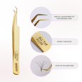 thumbnail image 2 of Curacoro Lash Tweezer - Professional & Precision Fiber Tip Grip Lash Tweezers for Eyelash Extensions, Multi Shapes & Purposes Tweezers for Volume, Isolation & Classic Lashes (Gold, All The Fluff), 2 of 8