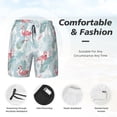 thumbnail image 3 of Naloa Tropical Flamingo Print Men Swim Trunks with Compression Liner ,Board Shorts,Men's Swim Shorts with Drawstring and Elastic Waistband-Small, 3 of 6