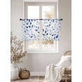 thumbnail image 3 of Navy Blue Eucalyptus Sheer Curtains 45 Inch Length 2 Panels Set Window Treatments, Spring Summer Botanical Leaves Rod Pocket Semi Curtains for Living Room/Bedroom/Kitchen Décor, 104"W x 45"L, 3 of 7
