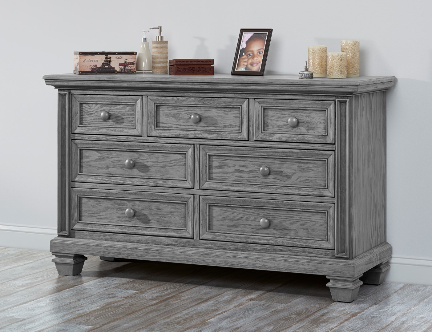 Oxford Baby Richmond 7Dr Dresser Brushed Gray