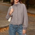 thumbnail image 2 of Women's European Checkered Coat Loose Fit Casual Jacket for Spring Autumn, 2 of 5