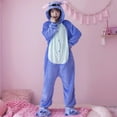 thumbnail image 3 of Pijamas Kigurumi Stitch de franela para adultos y niños, disfraz de Cosplay de dibujos animados, Anime, Invierno, 3 of 3