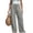 Gray, variant on Women's Summer Linen Blend Cargo Beach Pants, Drawstring Waist Loose Wide Leg Trousers with Pockets, Vacation Casual Wear Beige XL