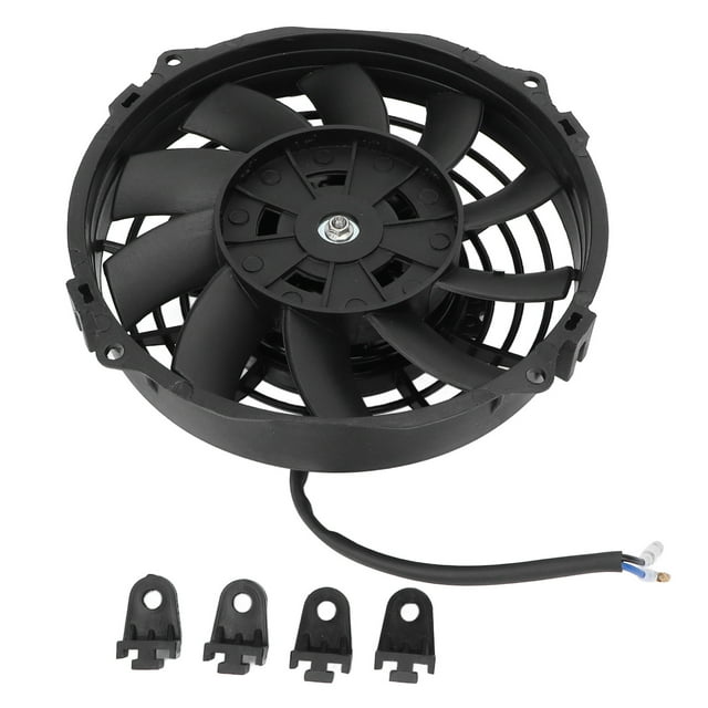 Ventilateur de Refroidissement Radiateur Universel, 7 Pouces Noir Ventilateur de Radiateur Électrique Intégration Transparente