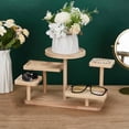 thumbnail image 4 of Display Riser Desktop Cabinet Organizer Wood Display Stand Shelf for Dolls Collection Flower Pot Dessert Cupcake Party, 4 of 6