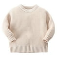 thumbnail image 1 of HBFAGFB Chandails pour Tout-Petits Bébé Fille Col Rond Tricoté Manches Longues Confort Beige Taille 100, 1 of 4