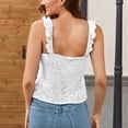 thumbnail image 4 of Womens Tank Tops 2026 Lace Square Neck Spaghetti Straps Camis Solid Color Ribbed Sleeveless Casual Basic Undershirt, 4 of 8