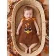 thumbnail image 5 of Cenuakty Thanksgiving Girls Overall Dress, Sleeveless Bows Turkey/Bread A-line Dress, 5 of 9