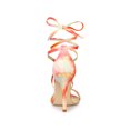 thumbnail image 2 of BLISSFUL STEP Women's Sandals Tie Dye Lace-Up Stiletto Heel Open Toe Sandals Orange 7, 2 of 7