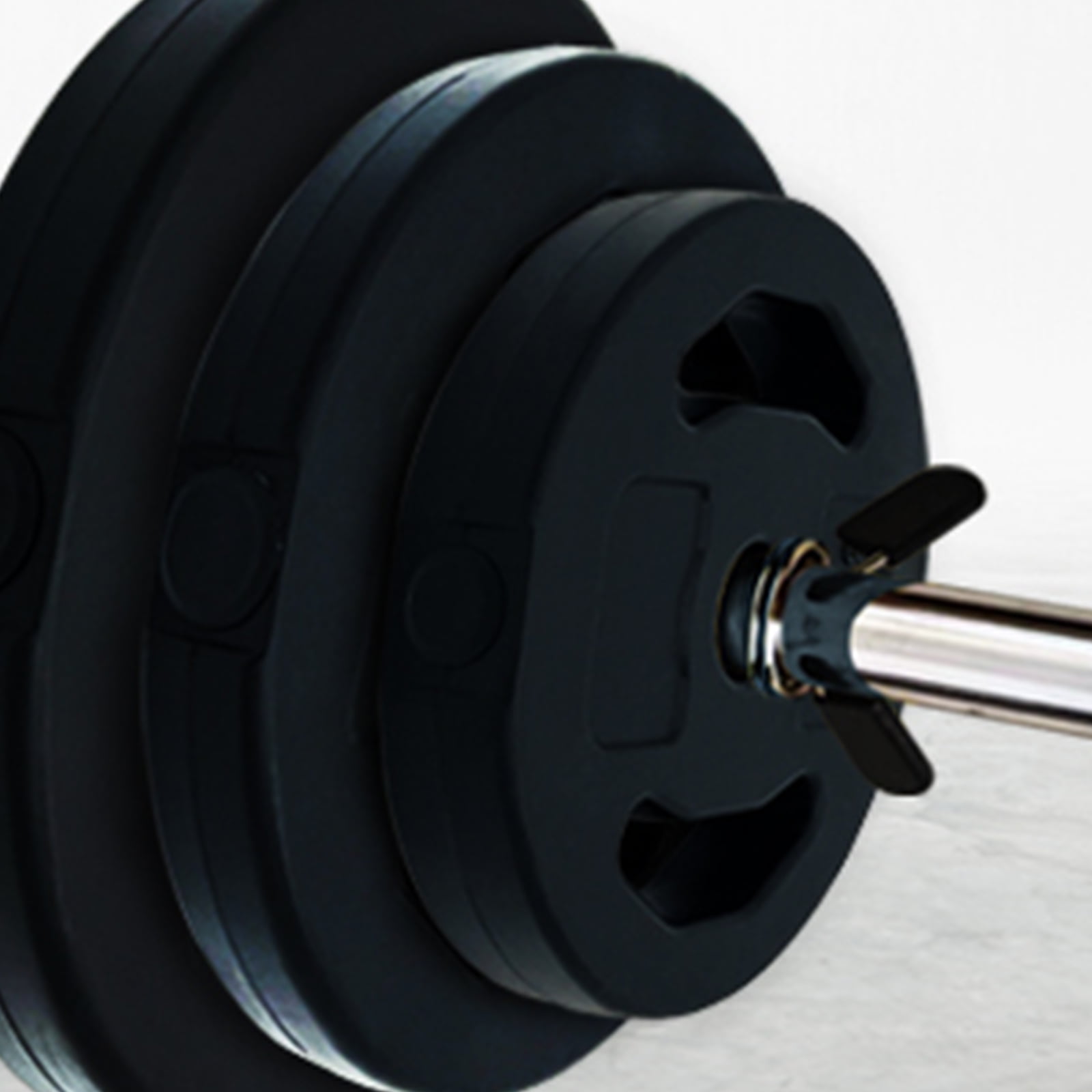 20KG/44LB Barbell Weight Set with PU Coated Plates, 2 Bars & Shoulder Pad for Home Gym Strength Training